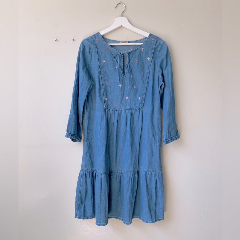 Cath Kidston chambray mushroom embroidered dress